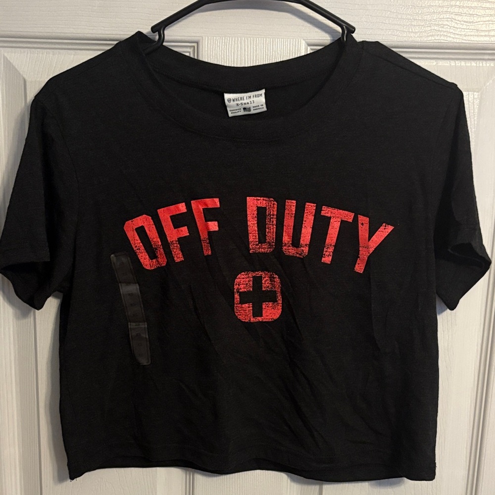 Off Duty Black Crop Top NWT